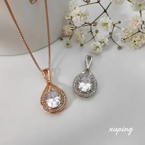 پلاک آویز ژوپینگ طرح اشک نگین