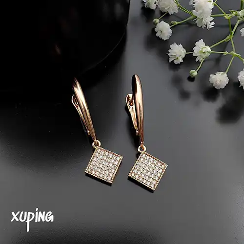 گوشواره طرح مربع ژوپینگ